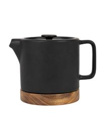 Kleine Teekanne Nordika mit Akazienholzsockel, 700 ml, Untersetzer: Bambus, Schwarz, Akazienholz, 700 ml