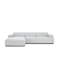 Hoekbank Melva (4-zits), Bekleding: 100% polyester De slijtva, Frame: massief grenenhout, FSC-g, Poten: kunststof, Geweven stof lichtgrijs, B 319 x D 196 cm, hoekdeel rechts