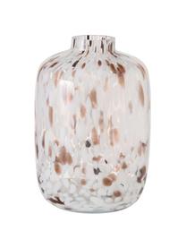 Velká skleněná váza Lulea, Sklo, Bílá, hnědá, transparentní, Ø 18 cm, V 26 cm