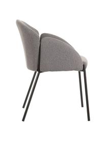Krzesło tapicerowane z metalowymi nogami Malingu, Tapicerka: 95% poliester, 5% bawełna, Stelaż: metal lakierowany, Szary, S 60 x G 60 cm
