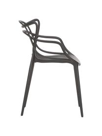 Chaises à accoudoirs design Masters, 2 pièces, Polypropylène, certifié Greenguard, Noir, larg. 57 x prof. 47 cm