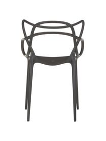 Krzesło z podłokietnikami Masters, 2 szt., Polipropylen z certyfikatem Greenguard, Czarny, S 57 x G 47 cm