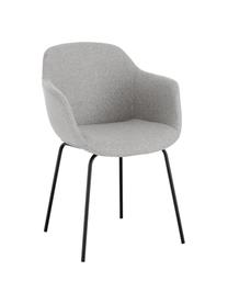 Židle s područkami s úzkým skořepinovým sedákem Fiji, Světle šedá, Š 58 cm, H 56 cm