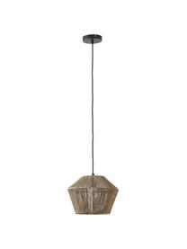 Lampada a sospensione in corda di canapa intrecciata Mira, Baldacchino: metallo, verniciato a pol, Paralume: corda di canapa, metallo, Marrone, Ø 30 x Alt. 22 cm