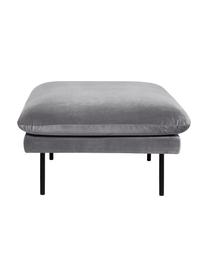 Reposapiés puf de terciopelo Moby, Tapizado: terciopelo (poliéster de , Estructura: madera de pino maciza, Patas: metal con pintura en polv, Terciopelo gris, An 78 x Al 48 cm