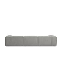 Canapé modulable 4 places velours côtelé gris Lennon, Velours côtelé gris, larg. 327 x prof. 119 cm