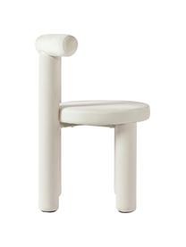 Sedia imbottita in velluto Calan, Rivestimento: 100% poliestere, Struttura: metallo ricoperto di schi, Velluto bianco crema, Larg. 55 x Prof. 52 cm
