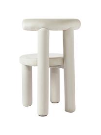Sedia imbottita in velluto Calan, Rivestimento: 100% poliestere, Struttura: metallo ricoperto di schi, Velluto bianco crema, Larg. 55 x Prof. 52 cm