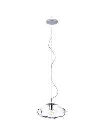 Lampada a sospensione Amora, Paralume: vetro, Baldacchino: metallo spazzolato, Trasparente, cromato, Ø 35 x Alt. 20 cm