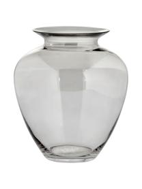 Mundgeblasene Glas-Vase Milia, Glas, mundgeblasen, Grau, transparent, Ø 22 x H 25 cm