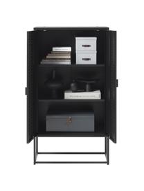 Metall-Schrank Neptun mit Türen, Metall, pulverbeschichtet, Schwarz, B 80 x H 150 cm