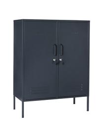 Metalen highboard Midi, Gepoedercoat staal, Antraciet, B 85 x H 111 cm