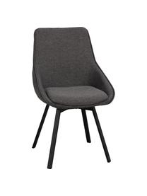 Čalúnená otočná stolička s kovovými nohami Alison, Tmavosivá, Š 51 x H 57 cm