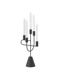 Candelabro de metal Reem, Metal recubierto, Negro, An 22 x Al 41 cm