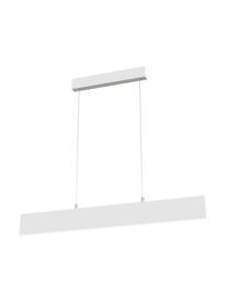 Große LED-Pendelleuchte Step, Lampenschirm: Metall, beschichtet, Baldachin: Metall, beschichtet, Dekor: Metall, beschichtet, Weiß, Silberfarben, B 91 x H 20 cm