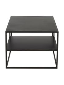 Table basse industrielle en métal noir avec espace de rangement Neptun, Métal, revêtement par poudre, Noir, larg. 90 x haut. 45 cm