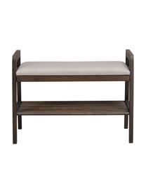 Polsterbank Inverness mit Ablage aus Eichenholz, Bezug: Stoff, Gestell: Eichenholz, Stoff Beige, Eichenholz, B 75 x H 55 cm