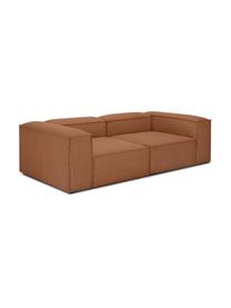 Modulaire bank Lennon (3-zits), Bekleding: 100% polyester De slijtva, Frame: massief grenenhout, FSC-g, Poten: kunststof, Geweven stof nougatkleurig, B 238 x D 119 cm