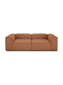 Modulaire bank Lennon (3-zits), Bekleding: 100% polyester De slijtva, Frame: massief grenenhout, FSC-g, Poten: kunststof, Geweven stof nougatkleurig, B 238 x D 119 cm