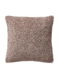 Teddy kussenhoes Dotty in taupe, 100% polyester (teddybont), Bruin, B 45 x L 45 cm