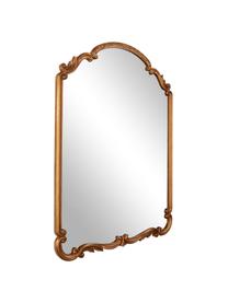 Specchio da parete barocco con cornice in legno dorato Francesca, Cornice: pannello di fibra a media, Retro: pannello di fibra a media, Superficie dello specchio: lastra di vetro, Dorato, Larg. 56 x Alt. 76 cm
