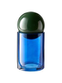 Glazen sieradendoosjes Tarli, set van 2, Glas, Groen-, blauwtinten, Set met verschillende formaten