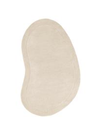 Handgetuft beige wollen vloerkleed Kadey in organische vorm, Onderzijde: 100% katoen Bij wollen vl, Beige, B 120 x L 180 cm (maat S)