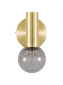 Verstelbare wandlamp Wilson met glazen lampenkap, Lampenkap: glas, Fitting: vermessingd metaal, Messingkleurig, D 22 x H 22 cm