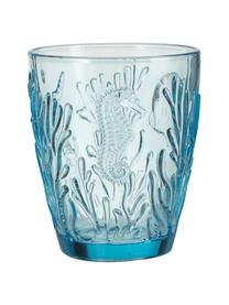 Verre à eau embossages corail Pantelleria, 6 élém., Verre, Tons bleus, Ø 9 x haut. 10 cm