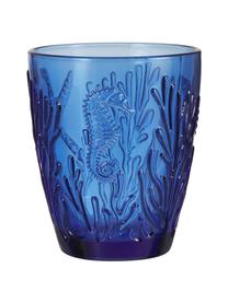 Wassergläser-Set Pantelleria mit Korallenmotiv, 6-tlg., Glas, Blautöne, Ø 9 x H 10 cm