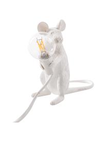 Lámpara de mesa pequeña de diseño Mouse, Lámpara: resina, Cable: plástico, Blanco, An 5 x Al 13 cm