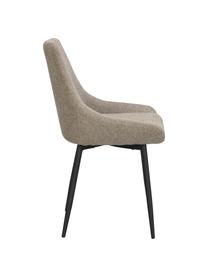 Krzesło tapicerowane Sierra, 2 szt., Tapicerka: 100% poliester, Nogi: metal malowany proszkowo, Beżowa tkanina, S 49 x G 55 cm