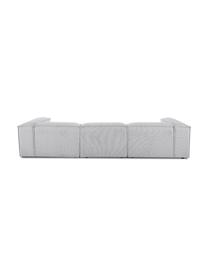 Modulares Sofa Lennon (4-Sitzer) mit Hocker in Hellgrau, Bezug: Polyester Der hochwertige, Gestell: Massives Kiefernholz, FSC, Webstoff Hellgrau, B 327 x T 207 cm