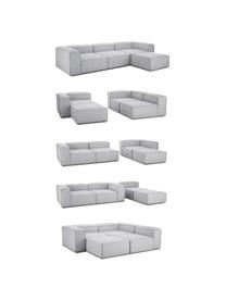 Divano componibile 4 posti con poggiapiedi Lennon, Rivestimento: 100% poliestere Con 115.0, Struttura: legno di pino massiccio, , Piedini: plastica, Tessuto grigio chiaro, Larg. 327 x Prof. 207 cm