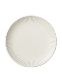 Vajilla con relieves Zabelle, 4 comensales (12 pzas.), Gres, Blanco crema, beige, Set de diferentes tamaños