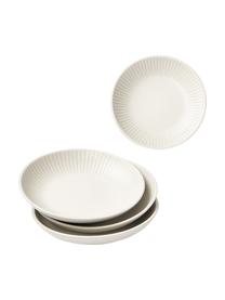 Vajilla con relieves Zabelle, 4 comensales (12 pzas.), Gres, Blanco crema, beige, Set de diferentes tamaños