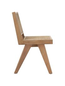 Silla de madera con tejido vienés Sissi, Estructura: madera de roble maciza, Ratán, madera de roble clara, An 46 x F 56 cm