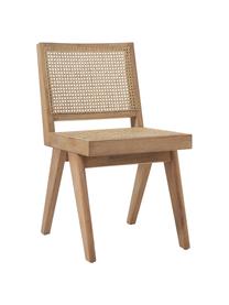 Silla de madera con tejido vienés Sissi, Estructura: madera de roble maciza, Ratán, madera de roble clara, An 46 x F 56 cm