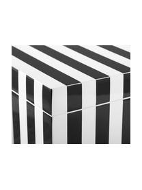 Schmuckbox Taylor mit Spiegel, Kästchen: Mitteldichte Holzfaserpla, Unterseite: Samt zur Schonung der Möb, Schwarz/Weiß gestreift, B 26 x H 13 cm