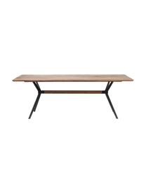 Stół do jadalni z drewna dębowego Downtown, różne rozmiary, Nogi: metal malowany proszkowo,, Blat: drewno dębowe, olejowane, Drewno dębowe, czarny, S 220 x G 100 cm