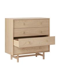 Cómoda con cajones de roble Diana, Estructura: aglomerado chapado de rob, Patas: madera de roble maciza, Madera, An 100 x Al 100 cm