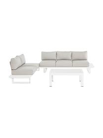 Set lounge para exterior Konnor, 3 pzas., Tapizado: 100% polipropileno, Estructura: aluminio con pintura en p, Beige, blanco, Set de diferentes tamaños