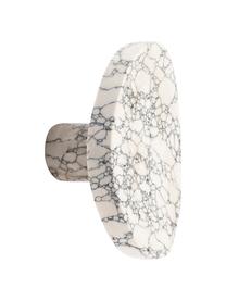 Wandhaken Crackle aus Marmor, Marmor, Weiß, marmoriert, B 7 x H 4 cm