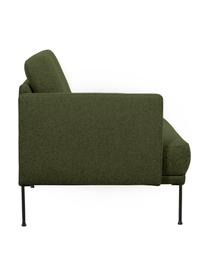 Chaise longue con piedini in metallo Fluente, Rivestimento: 100% poliestere Con 40.00, Struttura: legno di pino massiccio, Piedini: metallo verniciato a polv, Tessuto verde scuro, Larg. 202 x Prof. 85 cm, schienale a sinistra