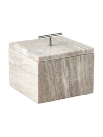 Marmeren sieradendoos Terri, Beige, gemarmerd, B 14 x H 12 cm