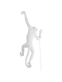 Applique di design Monkey, Lampada: resina sintetica, Bianco, Larg. 37 x Alt. 77 cm