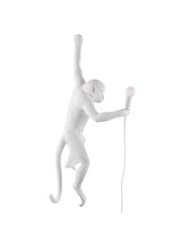 Applique di design Monkey, Lampada: resina sintetica, Bianco, Larg. 37 x Alt. 77 cm