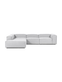 Canapé d'angle XL modulable gris clair Lennon, Tissu gris clair, larg. 329 x prof. 68 cm, méridienne à gauche