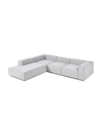 Sofá rinconera modular grande Lennon, Tapizado: 100% poliéster Alta resis, Estructura: madera de pino maciza, ma, Patas: plástico, Tejido gris claro, An 329 x Al 68 cm, chaise longue derecha