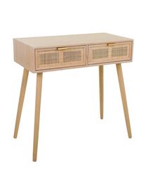 Consola de recibidor con cajones en madera Cayetana, Estructura: tablero de fibras de dens, Patas: madera de bambú pintada, Madera, bambú barnizado, An 80 x Al 79 cm